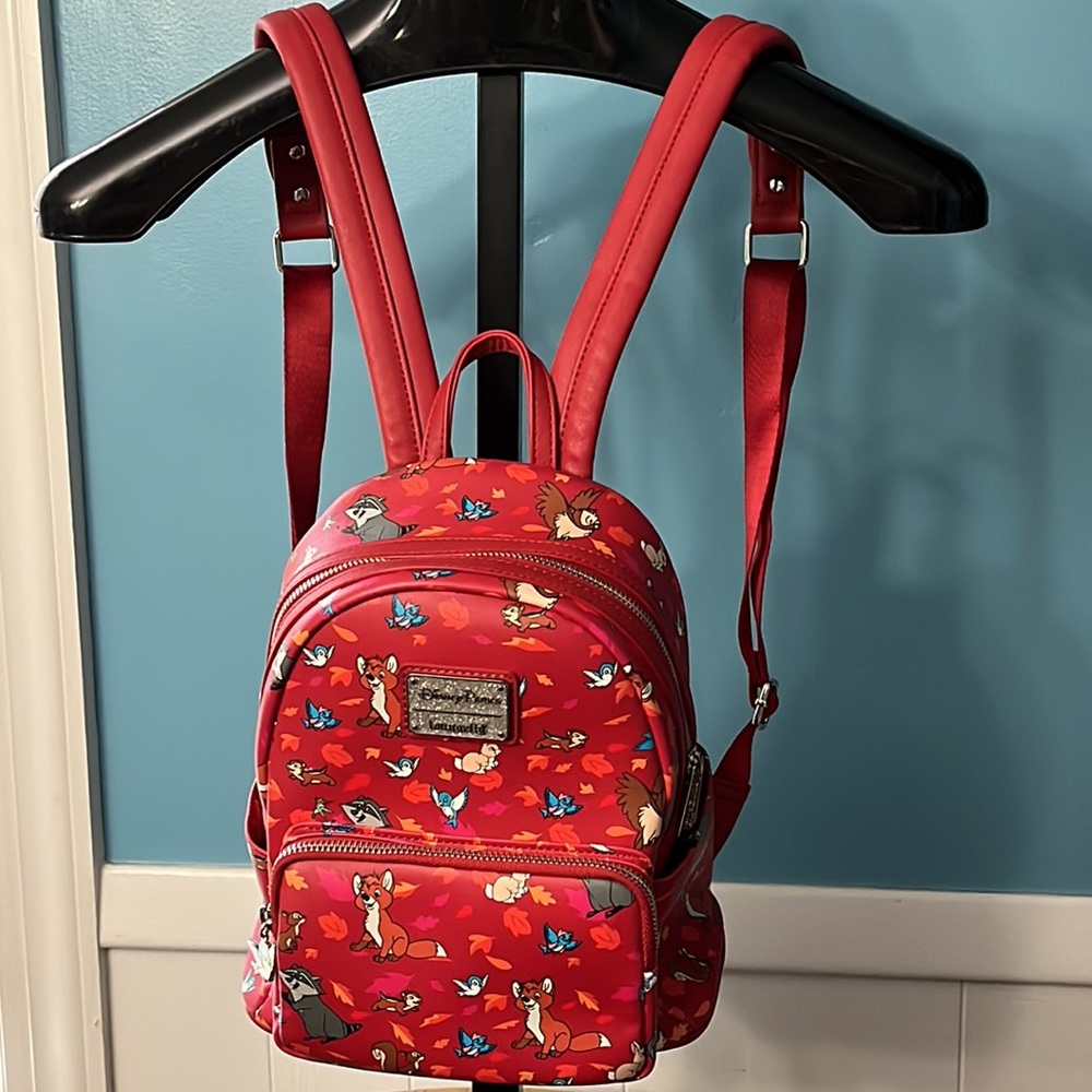 Disney Parks Loungefly critters backpack purse, red 🎒 - Picture 2 of 12